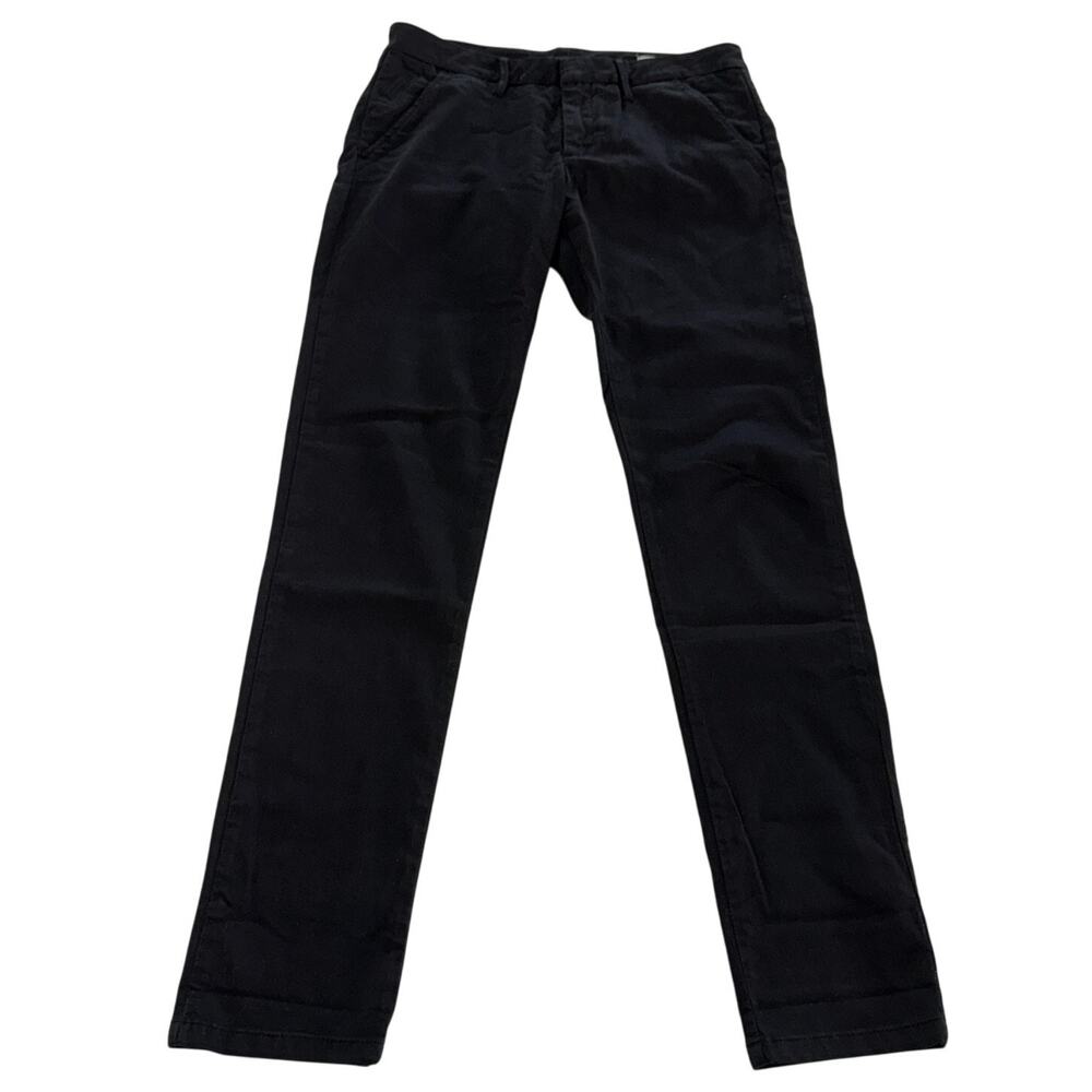 Anthropologie Reiko Pants Womens Size 25 Black Sandy‎ 2 Basic Slim Straight Leg